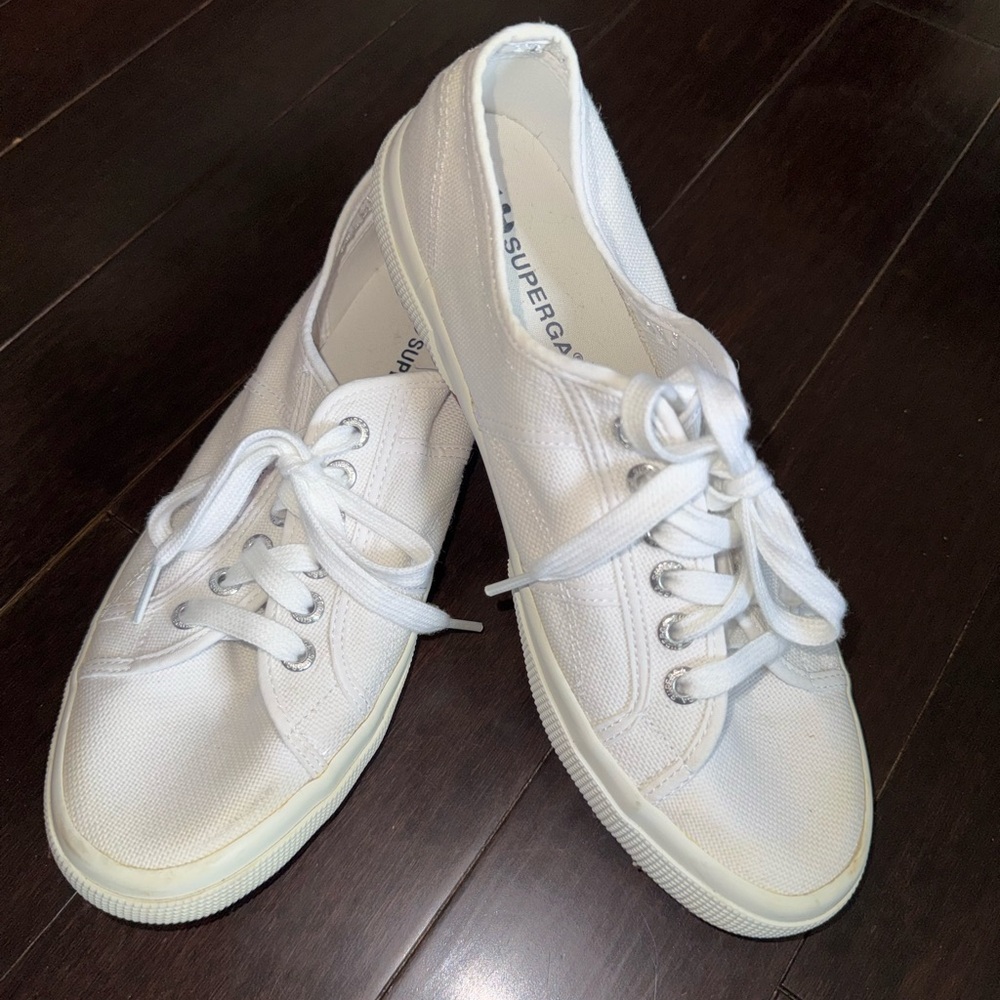 Superga white shoes